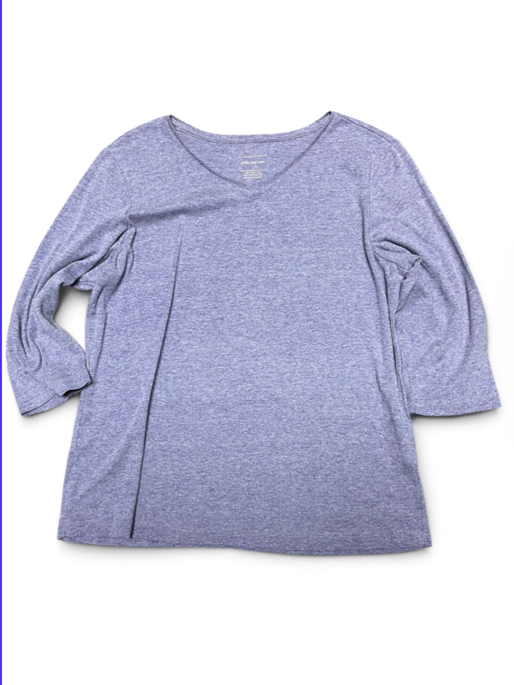 Christopher & Banks Heather Lavender V-Neck Long Sleeve Top